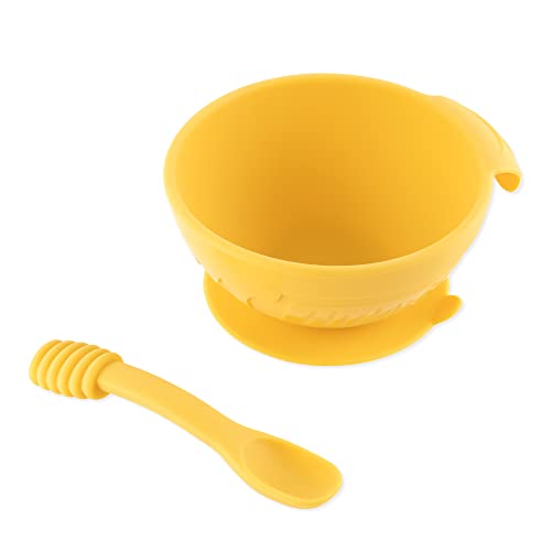 0014292650676 - BUMKINS DISNEY WINNIE THE POOH SUCTION SILICONE BABY FEEDING SET, BOWL AND SPOON, BPA-FREE, FIRST FEEDING, BABY LED WEANING