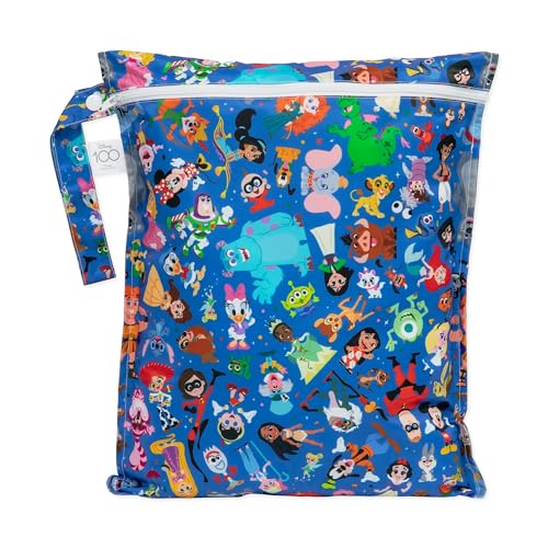 0014292655503 - BUMKINS DISNEY WATERPROOF WET BAG FOR BABY, TRAVEL, SWIM SUIT, CLOTH DIAPERS, PUMP PARTS, POOL, GYM, TOILETRY, STRAP TO STROLLER, DAYCARE, ZIPPER REUSABLE BAG, PACKING POUCH, 100 MAGICAL CELEBRATION