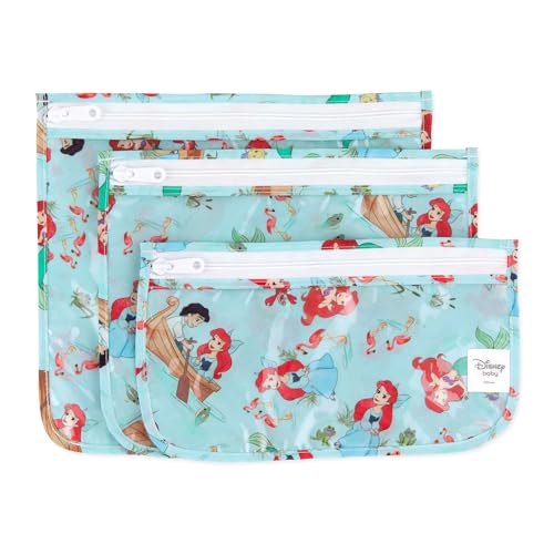 0014292655930 - BUMKINS DISNEY ARIEL TRAVEL BAG, TOILETRY, TSA APPROVED POUCH, ZIP BAG, QUART SIZE AIRLINE COMPLIANT, CLEAR-SIDED, BABY, DIAPER BAG ORGANIZATION, MAKEUP, ACCESSORIES, PACKING, SET OF 3 SIZES