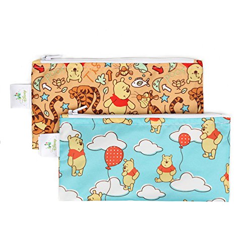 0014292996033 - BUMKINS DISNEY BABY REUSABLE SNACK BAG SMALL 2 PACK, WINNIE THE POOH BEAR (WOODS/BALLOON)