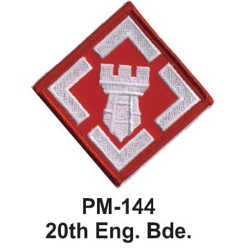 0144144336691 - 3'' EMBROIDERED MILLITARY PATCH 20TH ENG. BDE.