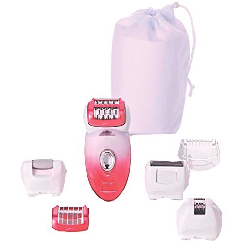 0014444612460 - PANASONIC SHAVER & EPILATOR FOR HAIR REMOVAL, AND FOOT CARE WITH SIX ATTACHMENTS INCLUDING PEDICURE BUFFER, WET/DRY, ES-ED90-P