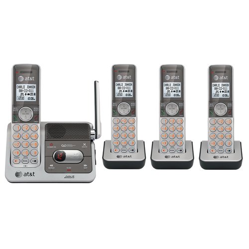 0014444746950 - AT&T CL82401 DECT 6.0 CORDLESS PHONE, SILVER/GREY, 4 HANDSETS