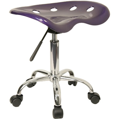 0014444895962 - FLASH FURNITURE LF-214A-VIOLET-GG VIBRANT VIOLET TRACTOR SEAT AND CHROME STOOL