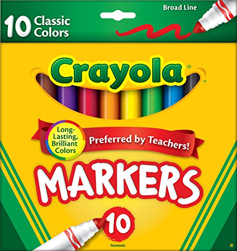 0014445121817 - CRAYOLA 10 CT CLASSIC BROAD LINE MARKERS
