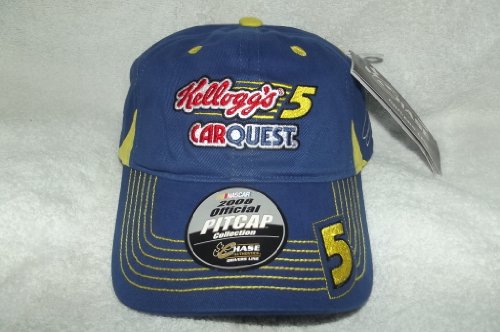 0145156166016 - NEW! BLUE NASCAR KELLOGG'S CARQUEST #5 EMBROIDERED VELCRO BACK 2008 PIT CAP