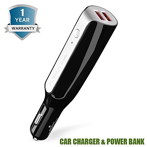 0014567226254 - OHPA 2IN1 2-PORT USB CAR CHARGER WITH PORTABLE POWER BANK, SI TECHNOLOGY FOR MOBILE PHONES IPHONE 6/6 PLUS/6S/6S PLUS, SAMSUNG GALAXY S5/S6/NOTE 4/NOTE 8