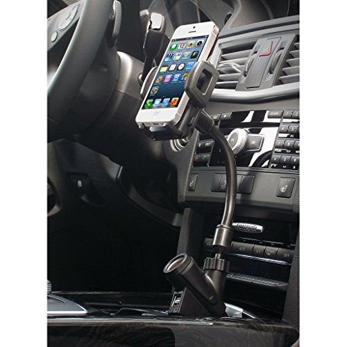 0014567226384 - CAR MOUNT, OHPA UNIVERSAL CHARGING DOCK STATION WITH 2 USB CHARGER PORTS, CAR POWER OUTLET, DEGREE ADJUSTING GOOSENECK HOLDER FOR SMARTPHONES IPHONE 6, GALAXY NOTE 4, BLACK