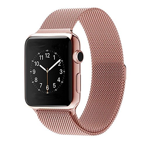 0014567228586 - APPLE WATCH BAND,VALUEBUYBUY MILANESE LOOP STAINLESS STEEL BRACELET SMART WATCH STRAP FOR APPLE WATCH ALL MODELS WITH UNIQUE MAGNET LOCK NO BUCKLE NEEDED - ROSE GOLD/42MM