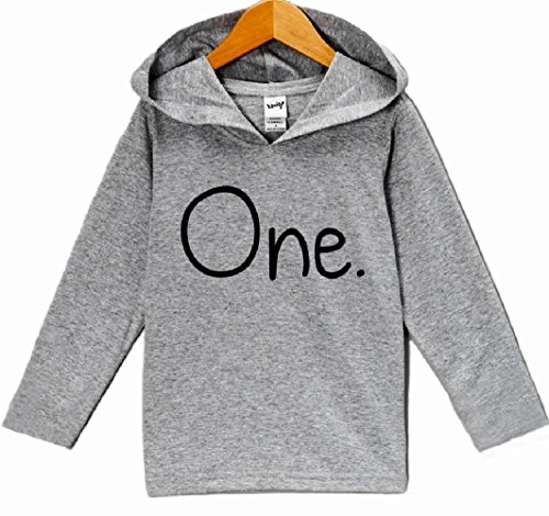 0014567917183 - CUSTOM PARTY SHOP BABY BOY'S FIRST BIRTHDAY ONE HOODIE PULLOVER 18 MONTHS GREY AND BLACK