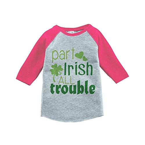 0014567925997 - CUSTOM PARTY SHOP GIRLS' ST. PATRICK'S DAY VINTAGE BASEBALL TEE 3T MONTHS PINK AND GREY