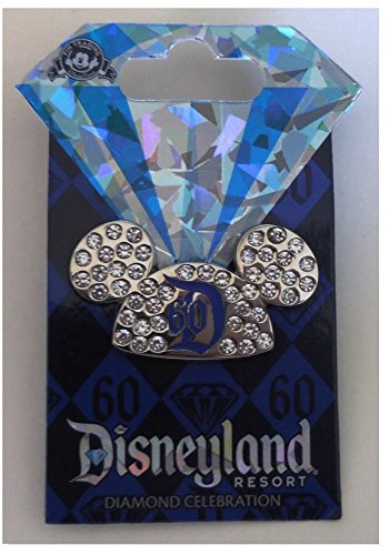 0014717571647 - DISNEYLAND 60TH ANNIVERSARY DIAMOND CELEBRATION JEWELED MICKEY EARS HAT TRADING PIN