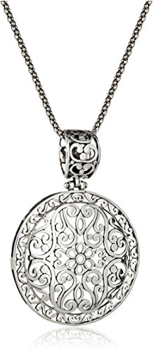 0014844575501 - STERLING SILVER BALI-INSPIRED FILIGREE PENDANT NECKLACE, 18
