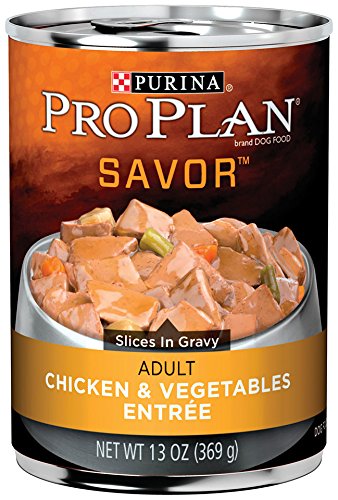 0014891426962 - PURINA PRO PLAN WET DOG FOOD, SAVOR, ADULT CHICKEN & VEGETABLES ENTRÉE SLICES IN GRAVY, 13-OUNCE CAN, PACK OF 12