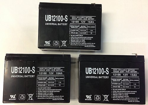0014891924772 - 12V 10AH SCOOTER BATTERY REPLACES PIHSIANG 109101-77300-10P - 3 PACK