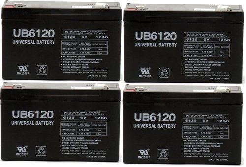 0014891959347 - 6V 12AH UPS BATTERY REPLACEMENT FOR B&B BP12-6 - 4 PACK
