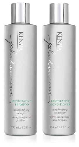 0014926282020 - KENRA PLATINUM RESTORATIVE SHAMPOO & CONDITIONER SET| ULTRA FORTIFYING | INSTANTLY FORTIFIES TO RESTORE SMOOTHNESS, SUPPLENESS, & SHINE | RESTORES BROKEN HAIR BONDS FROM WITHIN | 8.5 FL. OZ