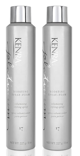 0014926282075 - KENRA PLATINUM BOOSTING SPRAY-FOAM 17 | VOLUMIZING STYLING SPRAY | TOUCHABLE, BRUSHABLE HOLD | ALL-DAY LIFT & STYLE SUPPORT | LIGHTWEIGHT VOLUMIZER | ALL HAIR TYPES | 8 OZ (2-PACK)