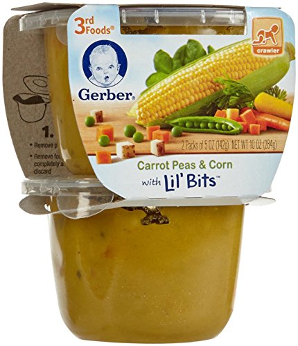 0015000077273 - GERBER 3RD FOODS LIL' BITS PUREES - CARROT PEAS AND CORN - 5 OZ - 2 CT - 6 PACK