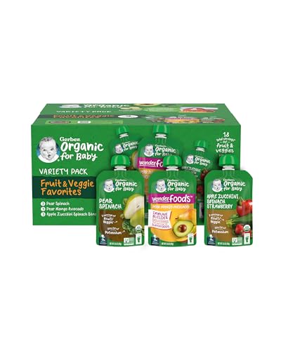 0015000118600 - GERBER 2ND FOODS ORGANIC FOR BABY, FRUIT AND VEGGIE VARIETY PACK, 3.5 OZ POUCH (9 PACK)