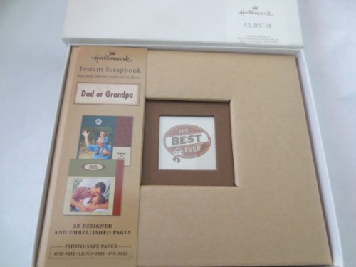 0015012965681 - HALLMARK INSTANT SCRAPBOOK -- DAD OR GRANDPA -- JUST ADD PHOTOS AND YOU'RE DONE -- 20 DESIGNED AND EMBELLISHED PAGES -- PHOTO SAFE PAPER ACID-FREE, LIGNIN FREE, PVC FREE -- NEW IN BOX