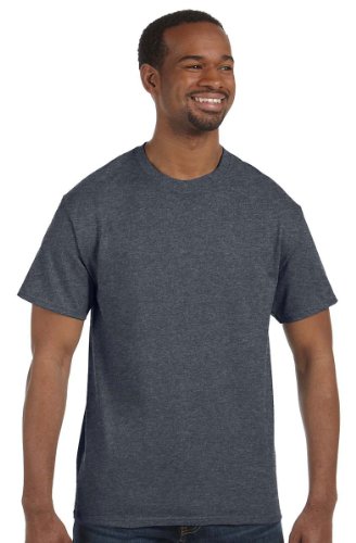 0000015177100 - HANES ULTIMATE TAGLESS DOUBLE-NEEDLE CREWNECK T-SHIRT, CHARCOAL HEATHER, 3XL