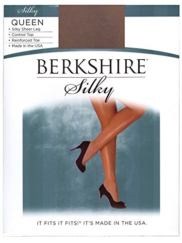 0015182164198 - BERKSHIRE WOMEN'S PLUS-SIZE QUEEN SILKY SHEER CONTROL TOP PANTYHOSE 4489,PALE TAUPE, 5X-6X