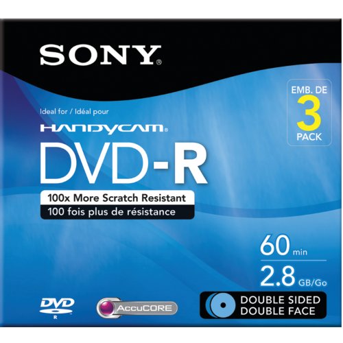 0151903546963 - SONY 3DMR60DSR1HC 3-PACK 8CM DVD-R DOUBLE SIDED WITH HANGTAB