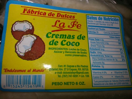 0015245156191 - COCONUT CREAM CANDY (CREMAS DE COCO) BY FABRICA DE DULCES LA FE