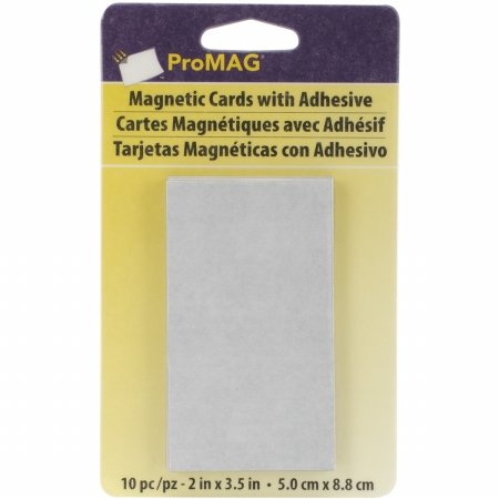 0015377200014 - PROMAG 20001PGY ADHESIVE BUSINESS CARD MAGNET, 2 BY 3.5-INCH, 10-PACK