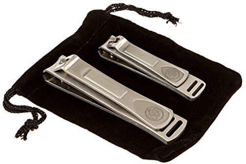 0015568028113 - PREMIUM NAIL CLIPPER SET - STAINLESS STEEL FINGERNAIL CLIPPERS & TOENAIL CLIPPERS - BUILT-IN NAIL FILES - VELVET STRING CARRYING POUCH - PROFESSIONAL SPA QUALITY PRECISION NAIL CARE TOOLS
