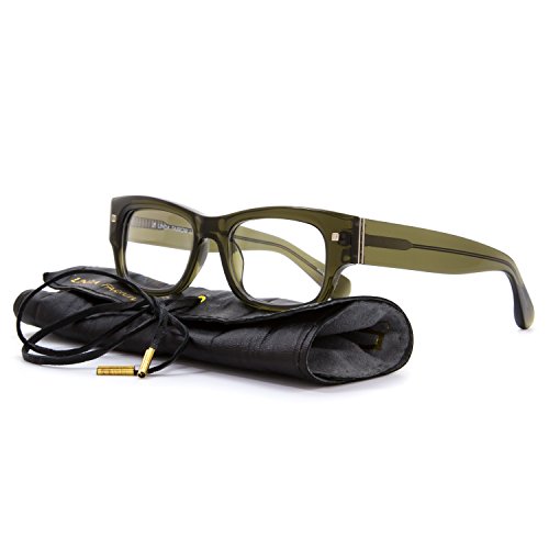 0015568036392 - LINDA FARROW LUXE 24 EYEGLASSES C13 TRANSPARENT OLIVE GREEN / RX CLEAR LENS