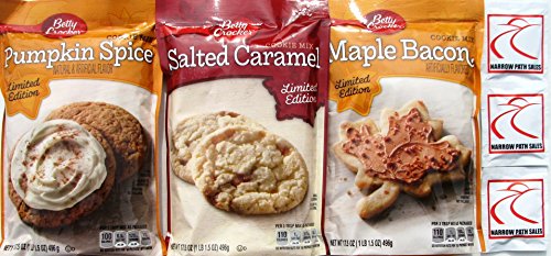 0015568185397 - BETTY CROCKER COOKIE MIX LIMITED EDITION VARIETY PACK OF 3 DIFFERENT FLAVORS: PUMPKIN SPICE COOKIE MIX + GINGERBREAD COOKIE MIX + MAPLE BACON COOKIE MIX. BUNDLE OF 3- 1 OF EACH FLAVOR. EACH MIX MAKES 30+ COOKIES