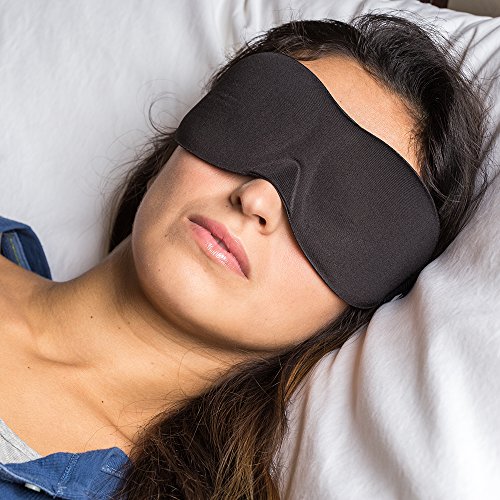 0015568248924 - LUXURY 3D CONTOUR SUPER-SOFT SLEEP MASK - EYE MASK WITH FREE EAR PLUGS AND FREE CARRY POUCH - SLEEP MASKS PERFECT FOR TRAVEL, NAPS, A GOOD NIGHT'S SLEEP & MEDITATION - 3D PADDED DESIGN SLEEPING MASK WITH COMFORT FOAM FIT - CONTOURED INNER POCKETS FOR NO