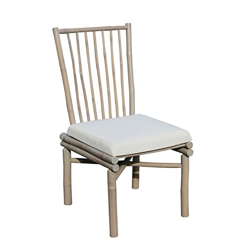 0015568299162 - HANDCRAFTED AND LIGHTWEIGHT SOLID BAMBOO CUSHIONED DINNING CHAIR