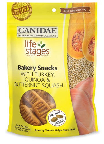 0015568928994 - CANIDAE LIFE STAGES BAKERY SNACKS WITH TURKEY, QUINOA, BUTTERNUT SQUASH BISCUITS FOR DOGS, 14-OUNCE