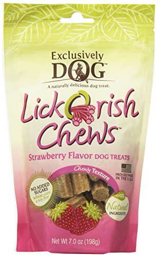 0015568943928 - EXCLUSIVELY DOG LICK O RISH CHEWS STRAWBERRY FLAVOR PET TREAT