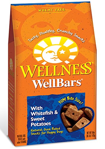 0015568969584 - WELLNESS WELLBARS WHEAT FREE WHITEFISH & SWEET POTATO NATURAL CRUNCHY DOG TREAT BISCUITS, 50-OUNCE BOX