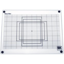 0015586515121 - EK SUCCESS 9 INCH BY 12 INCH GLASS MAT CUTTING SURFACE WITH PHOTO GRID LINES