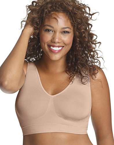 0015659191115 - JUST MY SIZE PURE COMFORT SEAMLESS WIREFREE BRA WITH MOISTURE CONTROL_NUDE_XXX-L