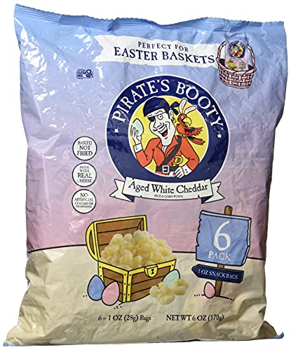 0015665000050 - PIRATE BRANDS AGED WHITE CHEDDAR CHEESE PUFFS, 6PK OF 1.0OZ INDIVIDUAL EASTER SNACK BAGS, 6 OZ