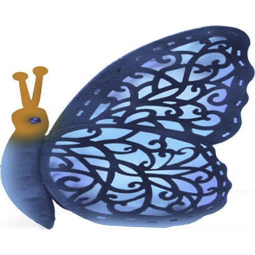 0015759014192 - GARDEN MEADOW R1099COLB SOLAR CRAZY CRITTER BUTTERFLY YARD ART WITH BLUE LIGHT, 12-INCH