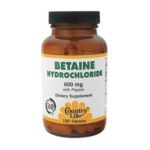 0015794051015 - BETAINE HYDROCHLORIDE WITH PEPSIN 600 MG,100 COUNT