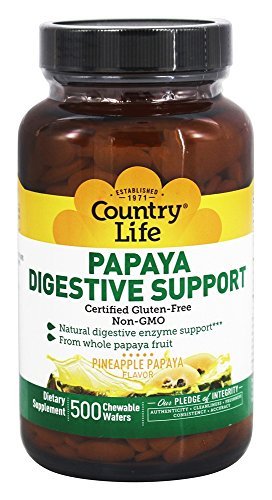 0015794053880 - PAPAYA DIGESTIVE SUPPORT COUNTRY LIFE 500 CHEWABLE WAFERS