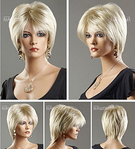 0015849180646 - SHORT HAIR WIG WOMEN BLOND WIGS REALISTIC WIGS NATURAL LOOKING WIG STORE SYNTHTIC HIGH QUALITY WIGS ZL811A-15BT613