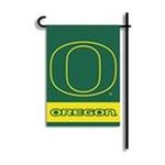 0015889830518 - OREGON DUCKS UO NCAA 2-SIDED GARDEN FLAG SET WITH GARDEN POLE
