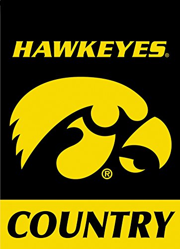 0015889832246 - NCAA IOWA HAWKEYES 2-SIDED COUNTRY GARDEN FLAG, ONE SIZE, TEAM COLOR