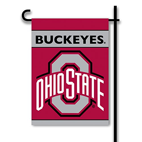 0015889832550 - NCAA OHIO STATE BUCKEYES 2-SIDED GARDEN FLAG, ONE SIZE, RED