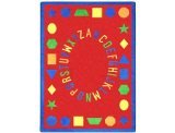 0015961213802 - JOY CARPETS KID ESSENTIALS EARLY CHILDHOOD FIRST LESSONS RUG, RED, 3'10 X 5'4