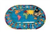 0015961340829 - JOY CARPETS KID ESSENTIALS EARLY CHILDHOOD OVAL HANDS AROUND THE WORLD RUG, MULTICOLORED, 5'4 X 7'8
